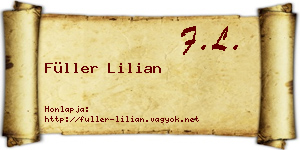 Füller Lilian névjegykártya